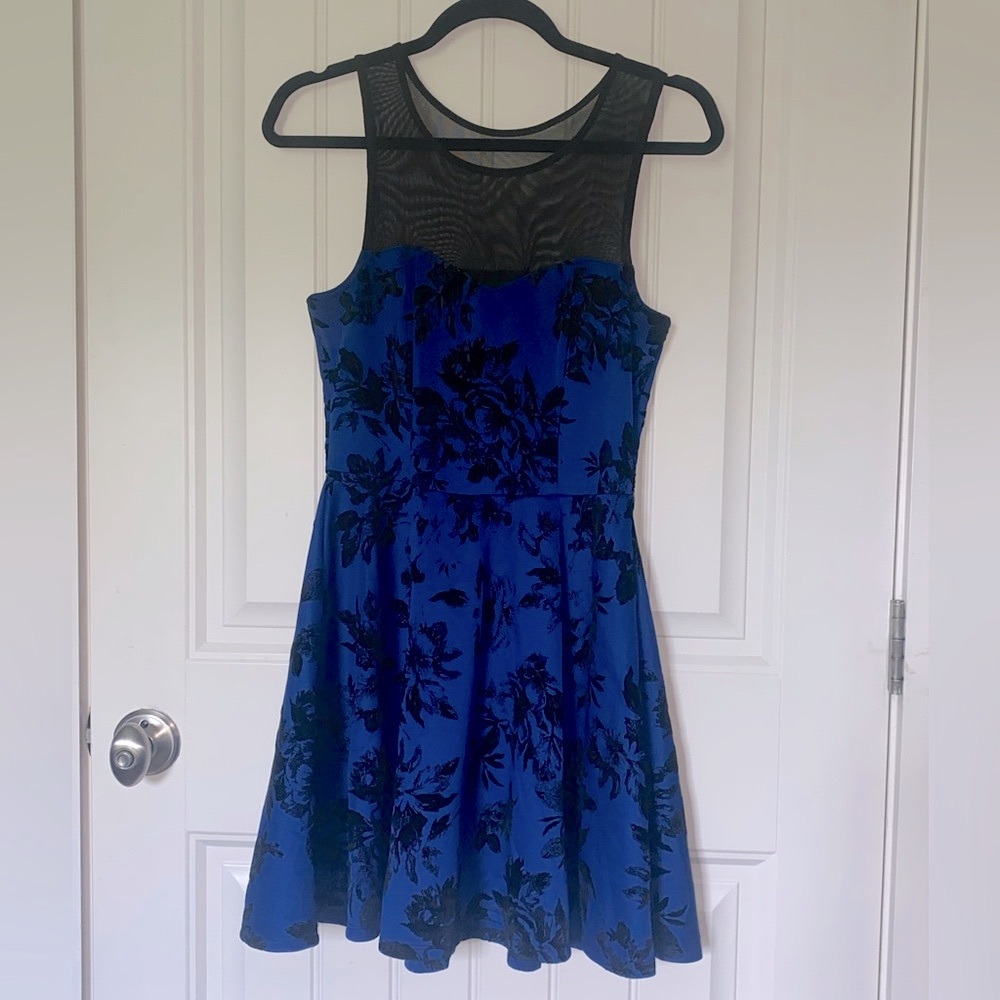 Blue and Black Floral Trixxi Dress